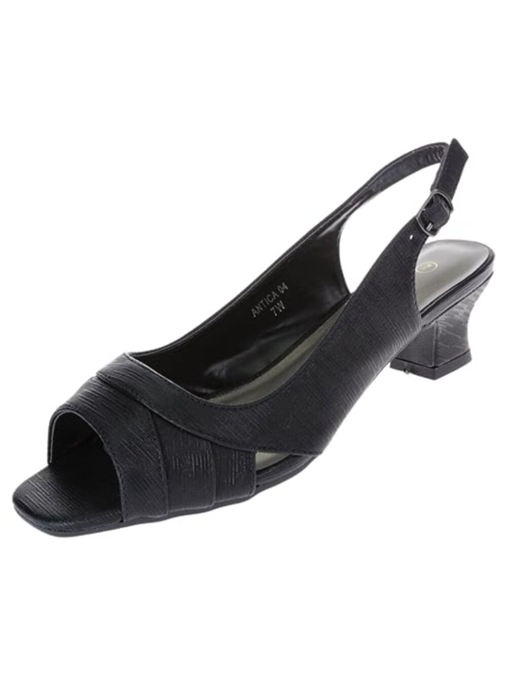 Wide Width Block Heel Sandals Faux Leather Evening Dress Shoes